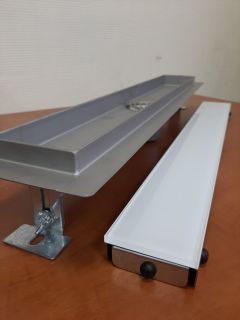 Душевой трап ALMAes Laguna LG50WH 50см белое стекло